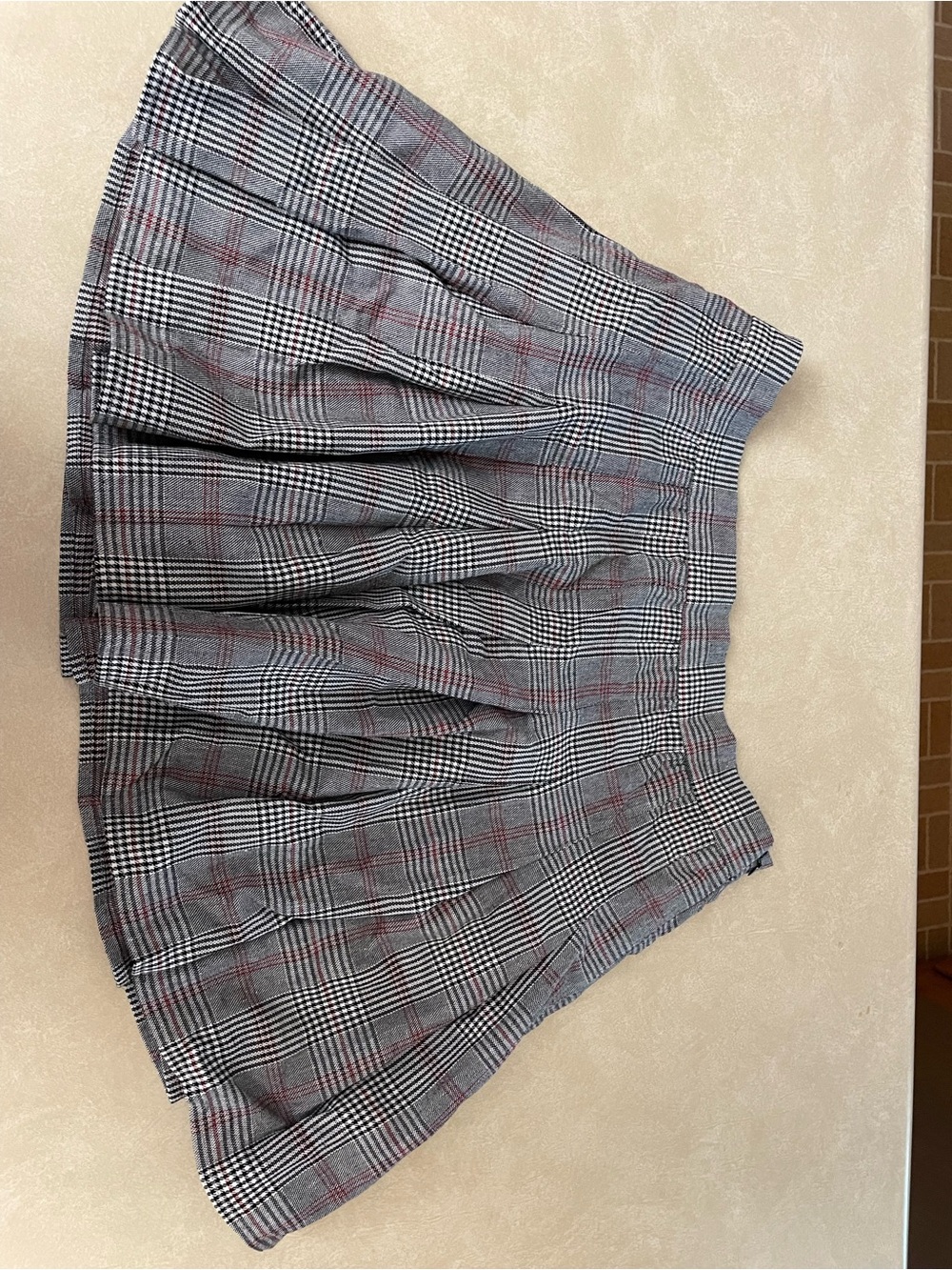mittoshop Plaid Circle Skirt in Black, Gray & Red
